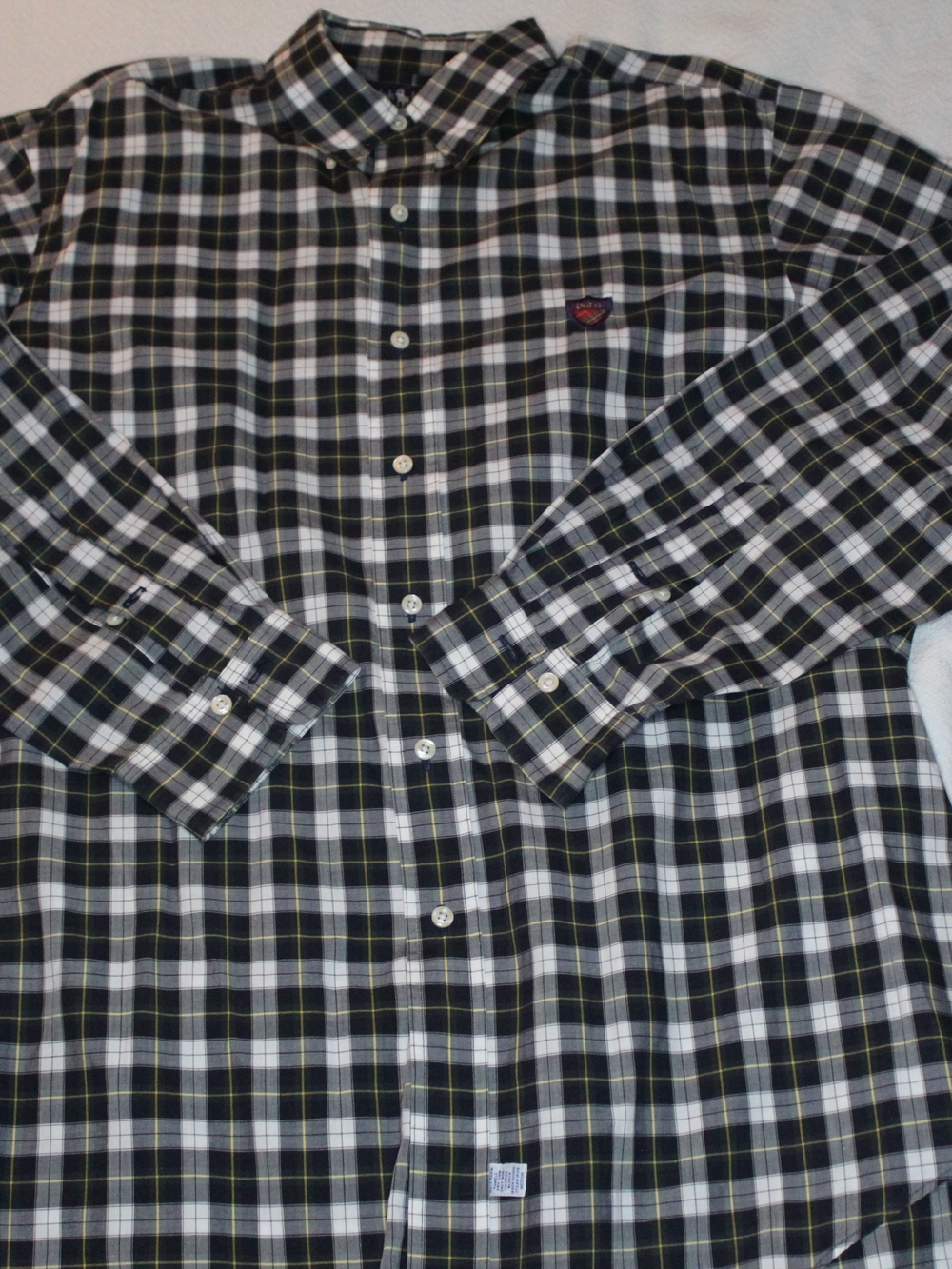 VINTAGE Ralph Lauren Checkered Shirt Shield Crest Logo XL